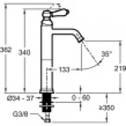 E24361-BL LOUISE Высокий смеситель для раковины без дк, черный матовый