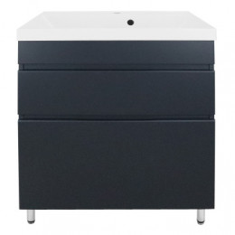 Комплект Тумба Эстима 70/2Н напольная с раковиной Астория 70 Графит
