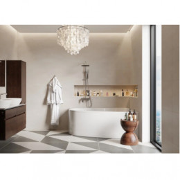 MELITE Ванна акриловая асимметричная, без панели и каркаса, 160х105 см, правая, белая