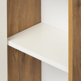 Сканди Шкаф-колонна с зеркалом Белый/Дуб Рустикальный