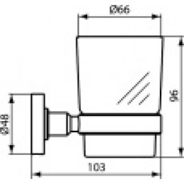 A9120XG IOM Стакан с держателем, матовое стекло, с крепежом