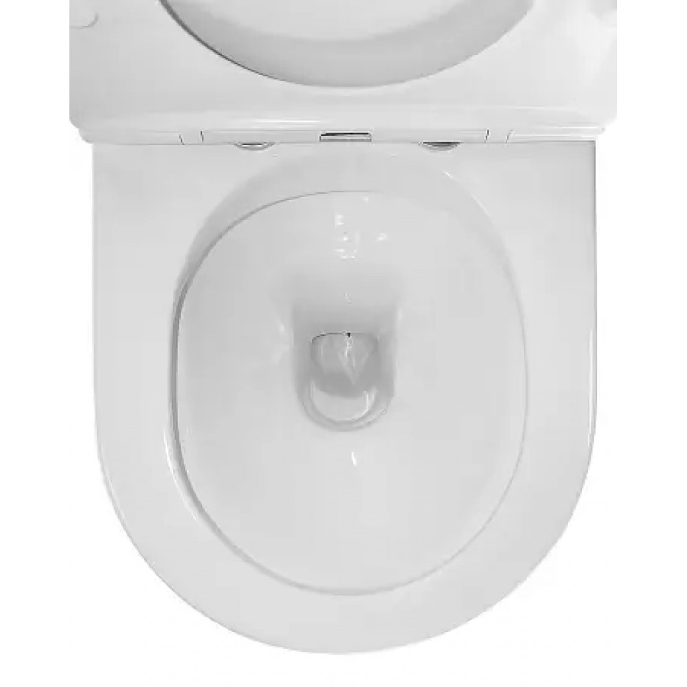 LANDER Унитаз напольный безободковый в комплекте с бачком и сиденьем дюропласт микролифт, смыв ТОРНАДО . Размер 670x415x845 мм (2 места)