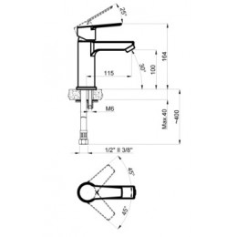 ENZO Смеситель для раковины, хром