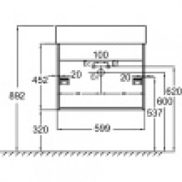 EB1666-J5-J5 VIVIENNE Тумба подвесная для раковины 60 см, корпус белый блестящий, фасад белый блестящий