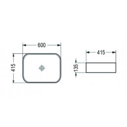 AZ-78326MB Раковина накладная чёрный матовый. Размер 600*415*135 мм