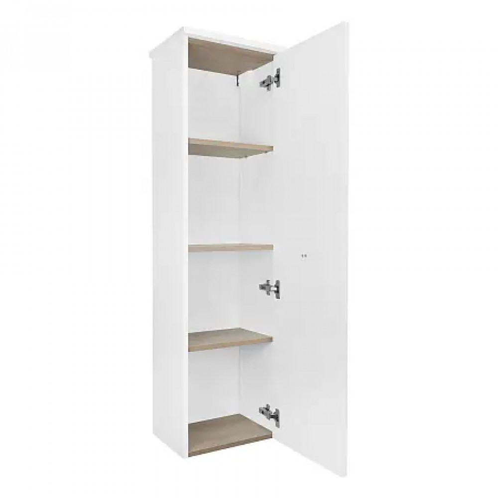 Пенал LAURA подвесной БЕЛЫЙ ГЛЯНЕЦ правый ручка СЕРЕБРО (390*1340*300)