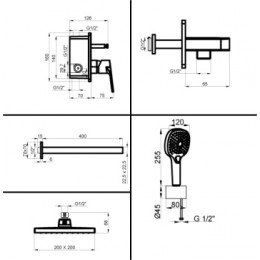 TREYA Промо-комплект встраиваемый для душа, хром