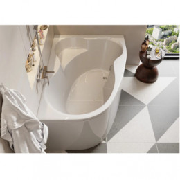 MELITE Ванна акриловая асимметричная, без панели и каркаса, 160х105 см, правая, белая