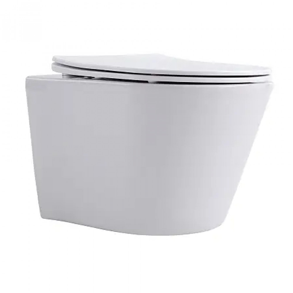 Azario VACIO AZ-1904T ТОРНАДО (СКРЫТОЕ КРЕПЛЕНИЕ) подвесной  унитаз в комплекте с сидением микролиan 490*360*320mm