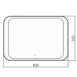 AZARIO зеркало Индиго 800*550- 2 сенсор выкл+подогрев