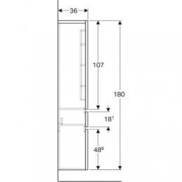 869000000 Renova Plan Шкафчик высокий 39*180*36 (белый глянец)
