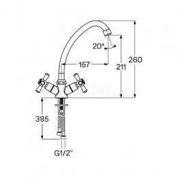 Смеситель Рокс для кухни, хром