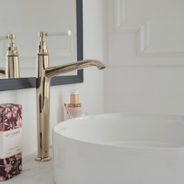 E24309-BGG CLEO 1889 Высокий смеситель для раковины без д/к, глянцевое золото