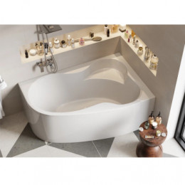 MELITE Ванна акриловая асимметричная, без панели и каркаса, 160х105 см, правая, белая