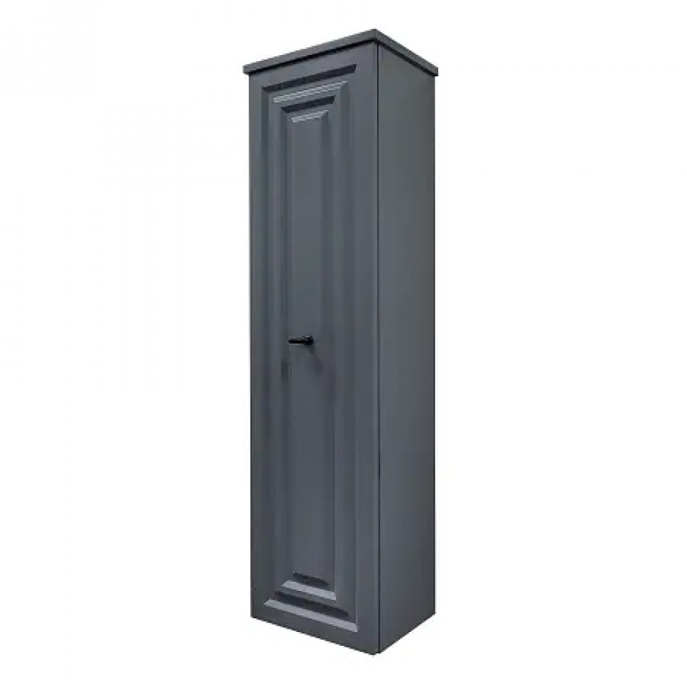 Пенал LAURA подвесной МАТОВЫЙ СЕРЫЙ левый ручки ЧЕРНЫЙ (390*1340*300)