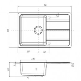 Кухонная Мойка Аманда (Серая) NEW