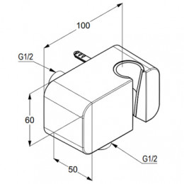 KLUDI A-QA Cоединение для шланга с настенным держателем для душа, арт. 6556005-00