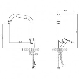 Смеситель для кухни, хром
