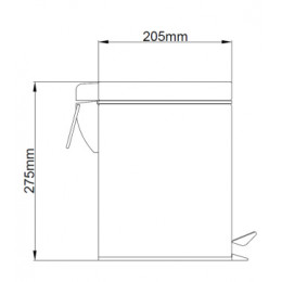AZ-301-5L Мусорное ведро с педалью 5 л., хром