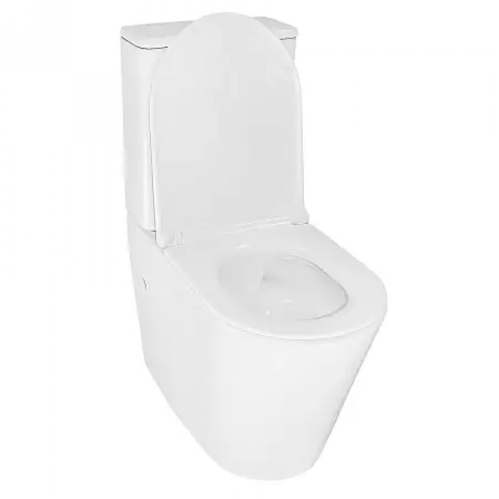 LANDER Унитаз напольный безободковый в комплекте с бачком и сиденьем дюропласт микролифт, смыв ТОРНАДО . Размер 630x350x795 мм (2 места)