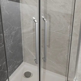 AZ-092K2-100-MGR-CL Душевое ограждение OSAKA DIA-TD-100х100х195-MGR-CL, прозрачное стекло 5 мм, профиль матовый графит, две двери сдвижные