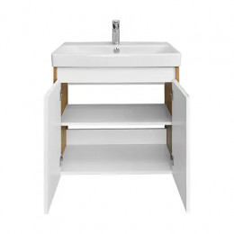 Сканди 70 Тумба Doors Белый/Дуб Рустикальный (БЕЗ УМЫВАЛЬНИКА Адриана-70)