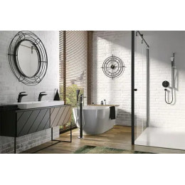 KLUDI BALANCE Однорычажный смеситель на умывальник, без донного клапана, чёрный матовый/хром, арт. 520268775