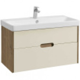Оливия 90 Тумба Бежевый/Дуб веллингтон БЕЗ УМЫВАЛЬНИКА "Адриана-90")