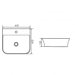 AZ-2257 Раковина накладная. Размер 410*410*125 мм
