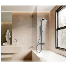 ELIOS Душевая стойка, с термостатическим смесителем для ванны, верхний душ Ø250 мм., ручной душ, цвет хром