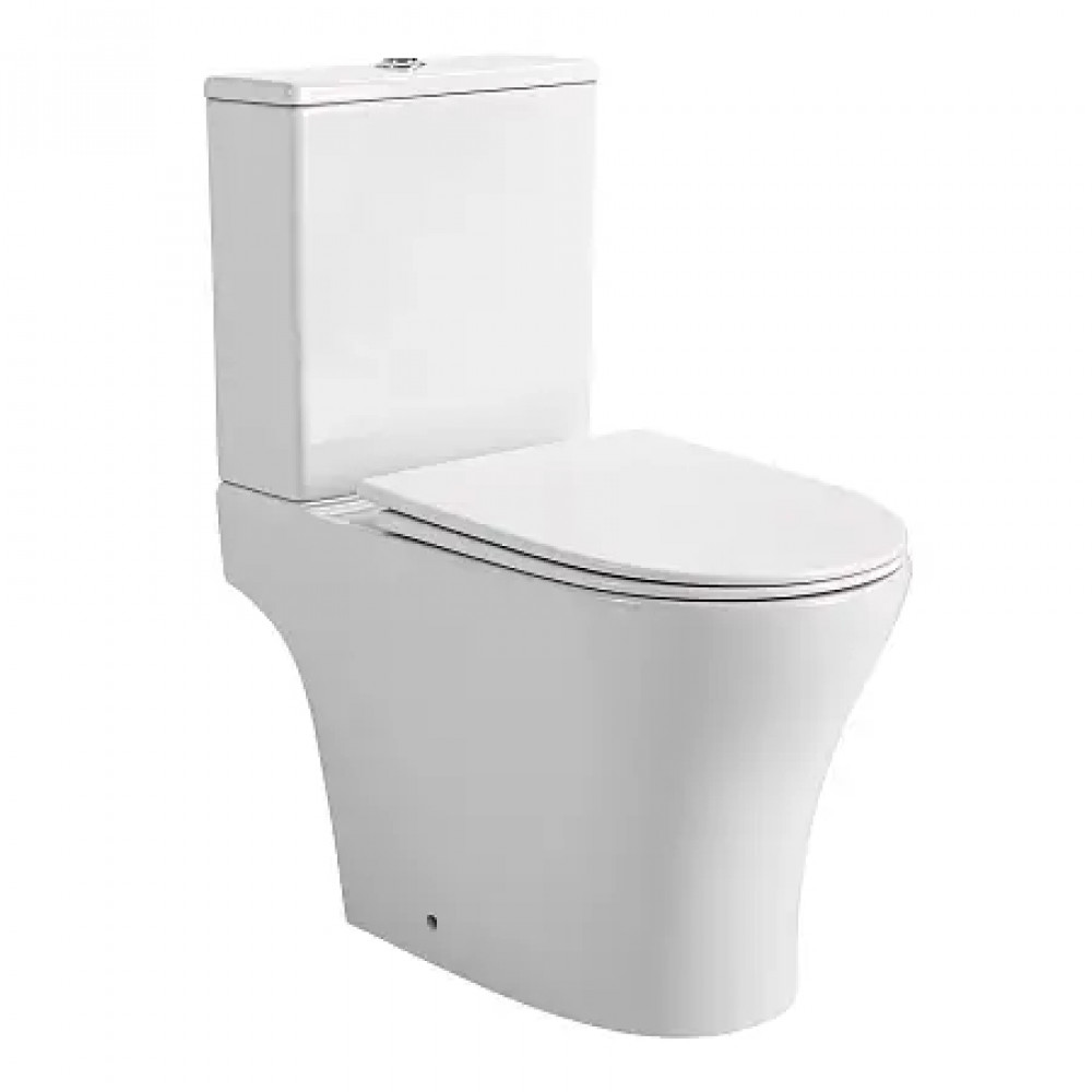 Azario Reina AZ-2785T (Торнадо) напольный безободковый унитаз в комплекте с бачком и сидением микролифт и арматурой 630*360*815mm