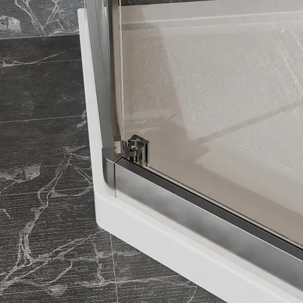 AZ-092K2-100-MGR-CL Душевое ограждение OSAKA DIA-TD-100х100х195-MGR-CL, прозрачное стекло 5 мм, профиль матовый графит, две двери сдвижные