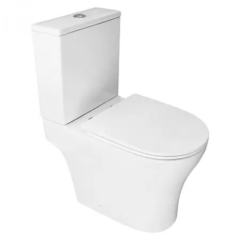 Azario Reina AZ-2785T (Торнадо) напольный безободковый унитаз в комплекте с бачком и сидением микролифт и арматурой 630*360*815mm