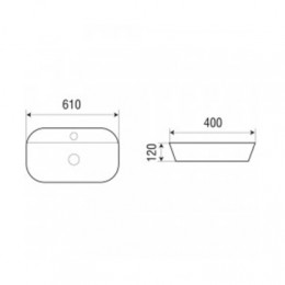 AZ-2203 раковина накладная (610*400*120)