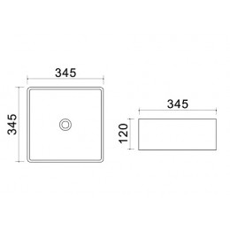 AZ-41314 Раковина накладная 34,5*34*12