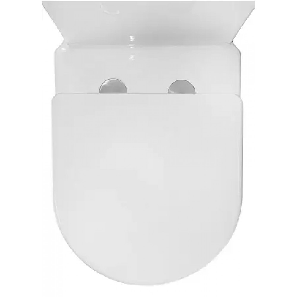 LANDER Унитаз напольный безободковый в комплекте с бачком и сиденьем дюропласт микролифт, смыв ТОРНАДО . Размер 670x415x845 мм (2 места)