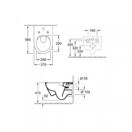 SUBWAY 2.0  Унитаз подвесной безобод, горизонт. выпуск, Альпийский белый (2 корзинки:для гигиенического блока и освежающего геля) (грузить с 9M78S101)