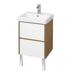 Сканди 45 Тумба Белый/Дуб Рустикальный (БЕЗ УМЫВАЛЬНИКА Адриана-45)