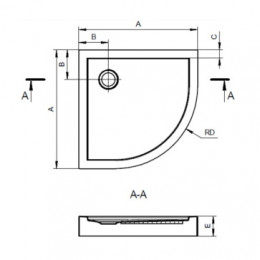 ПАЛЕРМО Поддон акриловый четверть круга 90Х90 белый