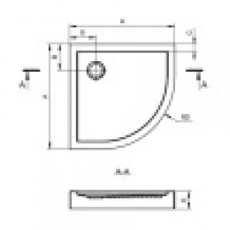 ПАЛЕРМО Поддон акриловый четверть круга 90Х90 белый