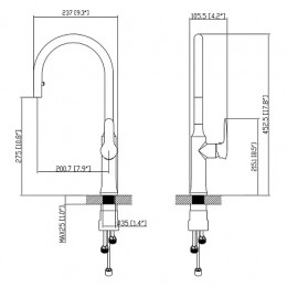 Смеситель для кухни выдвижной, хром