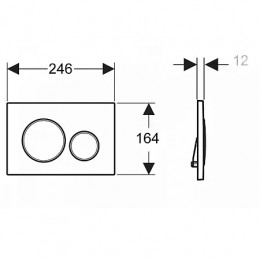 115.882.01.1 Sigma20 Смывная клавиша, двойной смыв: белый матовый лак, легко чистящееся покрытие, белый