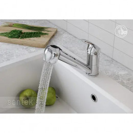 Смеситель Мавис для кухни с выдвижным 2-режимным изливом, хром