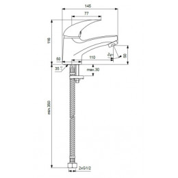 BA001AA ORION Однорукоятковый смеситель для умывальника