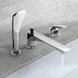 KLUDI BALANCE Однорычажный смеситель для ванны и душа, на 3 отверстия, длина излива 220 мм