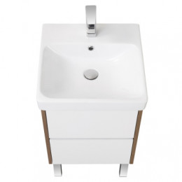 Сканди 45 Тумба Белый/Дуб Рустикальный (БЕЗ УМЫВАЛЬНИКА Адриана-45)