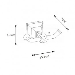 ALTRE Крючок двойной, черный матовый