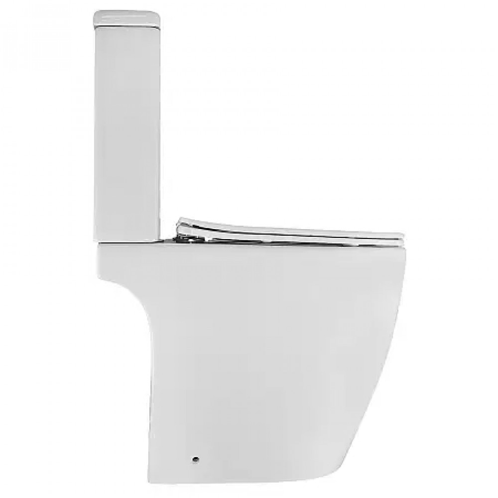 LEO TORNADO FLUSHING Унитаз напольный безободковый в комплекте с бачком и сиденьем микролифт, дюропласт, Размер: 595*360*820mm (2 места)