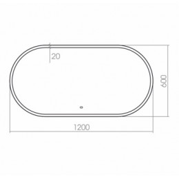 AZARIO зеркало Виола 600*1200 сенсор выкл универсальное, гор/верт