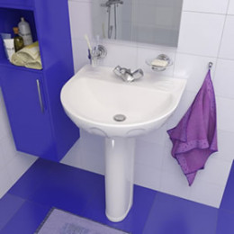 Умывальник Лотос бел. 580* 500 ( пьед. Вест)